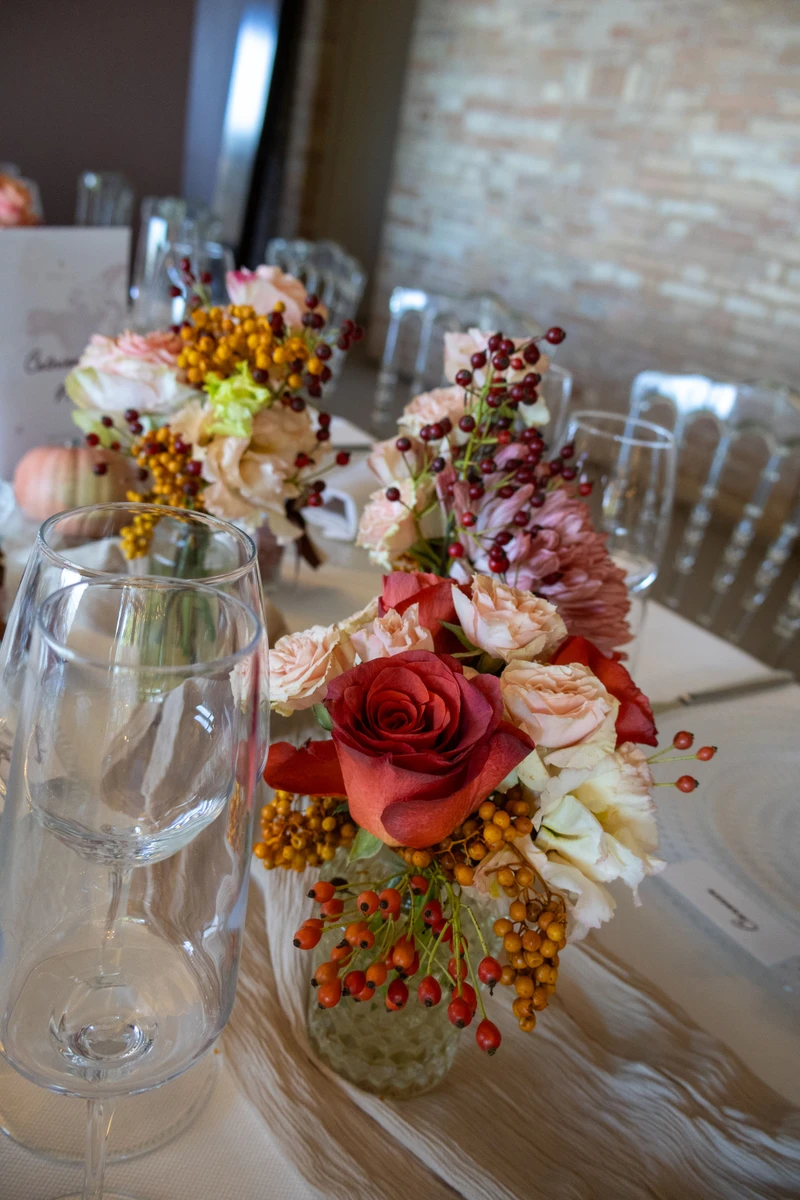 Allestimento floreale autunnale per matrimonio a Villa Anitori Relais & Spa