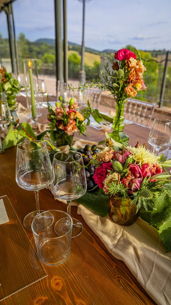 Floral design per matrimonio in vigna alle Cantine Moroder