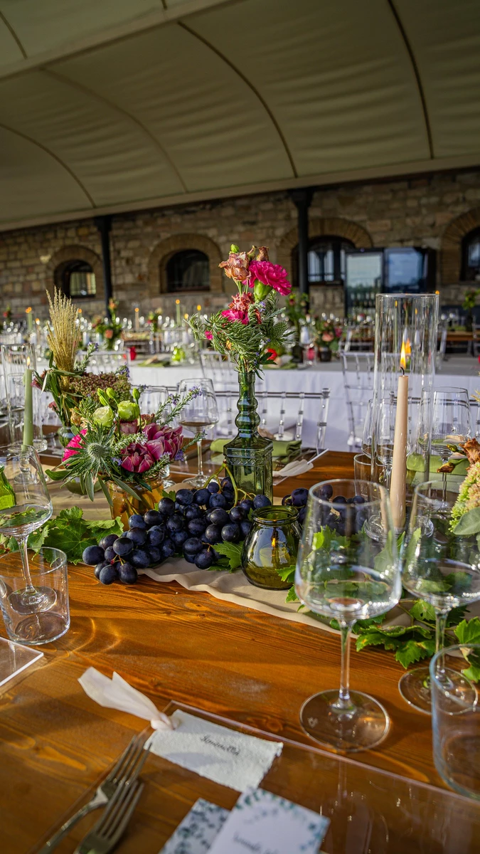 Floral design per matrimonio in vigna alle Cantine Moroder