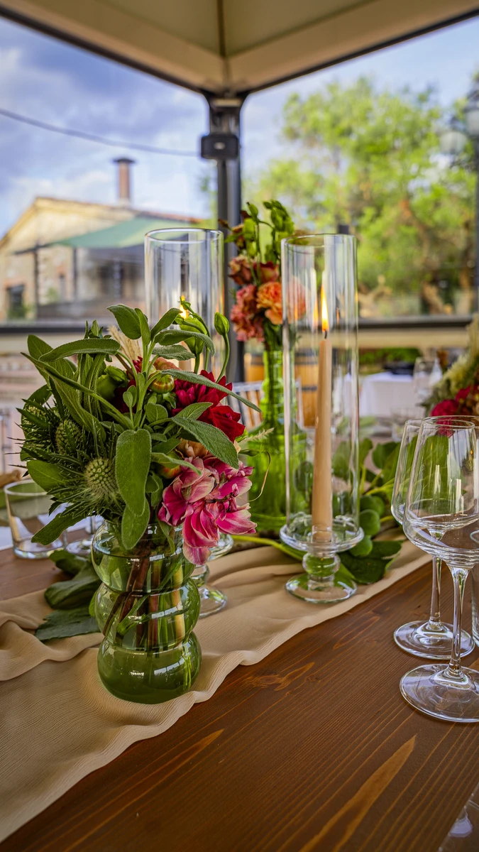 Floral design per matrimonio in vigna alle Cantine Moroder