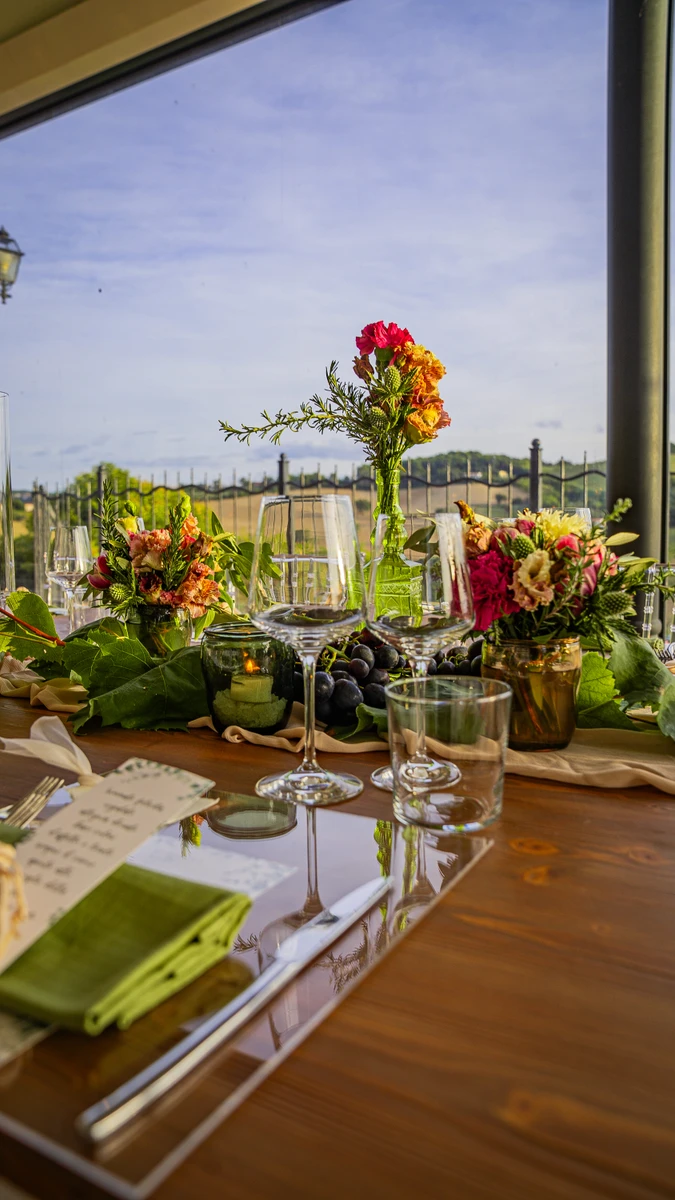 Floral design per matrimonio in vigna alle Cantine Moroder