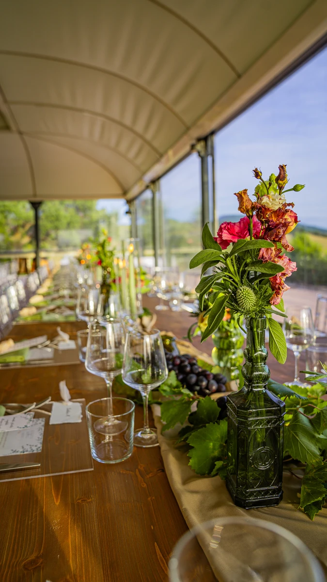 Floral design per matrimonio in vigna alle Cantine Moroder